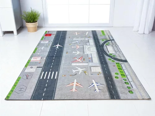 Repülőtér mintás gyerekszőnyeg 130x180 cm