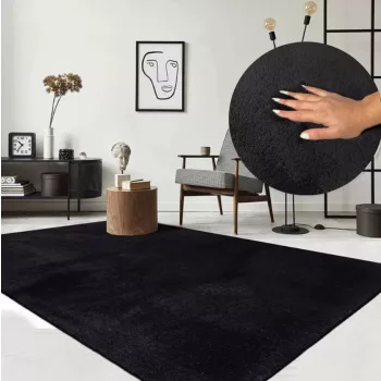 Luxury SHAGGY SZŐNYEG 252 BLACK (FEKETE) 80x150 CM