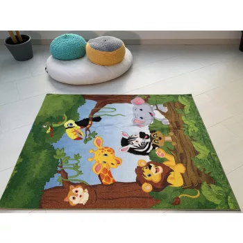    Oroszlános Dzsungel gyerek szőnyeg 28017 Green (Zöld) 133*180 cm