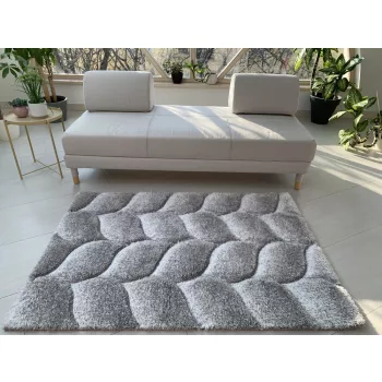   Diamonds Carpet  3d Shaggy 5cm 481 gray-white (szürke-fehér)  160x220cm szőnyeg 