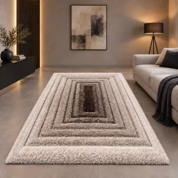   Diamonds Carpet  3d Shaggy 5cm 301A  (barna-bézs) 120x170cm szőnyeg