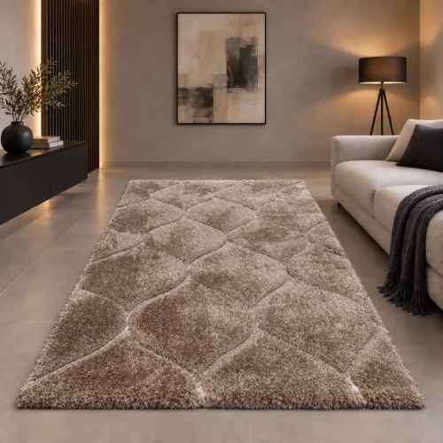 Diamonds Carpet  3d Shaggy 5cm 313  Bézs 120x170cm szőnyeg