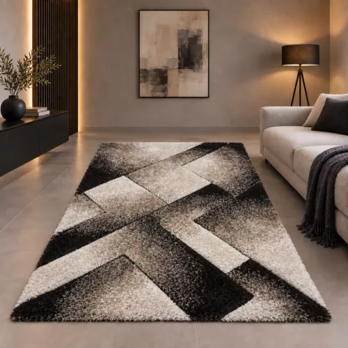 Diamonds Carpet  3d Shaggy 5cm 716  (barna-bézs) 120x170cm szőnyeg