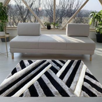   Diamonds Carpet  3d Shaggy 5cm 302A black-grey (szürke-fekete) 120x170cm szőnyeg