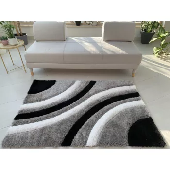   Diamonds Carpet  3d Shaggy 5cm 305A black-grey (szürke-fekete) 120x170cm szőnyeg
