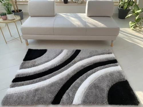 Diamonds Carpet  3d Shaggy 5cm 305A black-grey (szürke-fekete) 60x110cm szőnyeg 