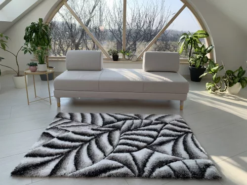 Diamonds Carpet  3d Shaggy 5cm 502A black-grey (szürke-fekete)  200x280 szőnyeg 