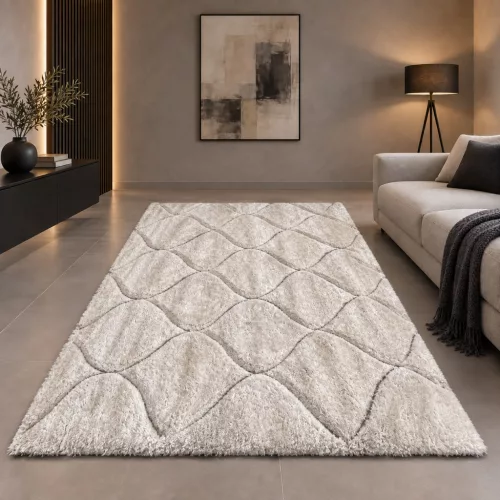 Diamonds Carpet  3d Shaggy 5cm 313  Cream 120x170cm szőnyeg