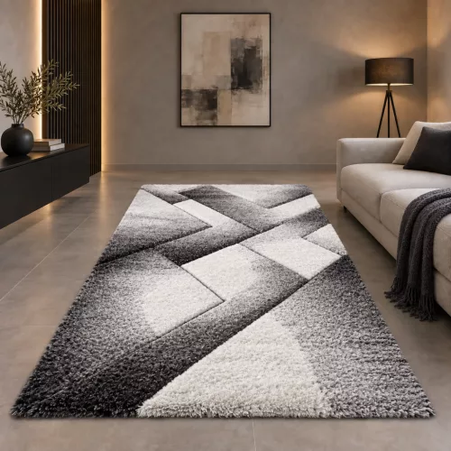 Diamonds Carpet  3d Shaggy 5cm 716     szürke 120x170cm szőnyeg