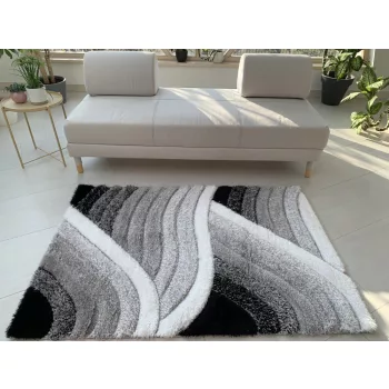   Diamonds Carpet  3d Shaggy 5cm 482  white-grey (szürke-fehér)  160x220cm szőnyeg 