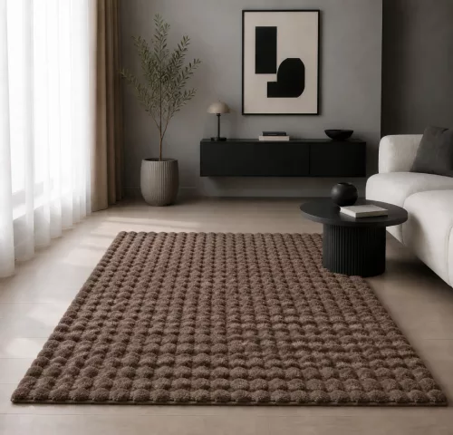 DreamPuff 3D modern szőnyeg  sötétbarna 120x170 modern szőnyeg 