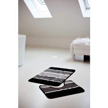 Fürdőszobai szőnyeg 2990 (Fekete fehér) 2 részes 50x80