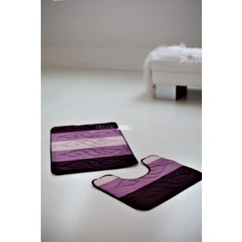 Fürdőszobai szőnyeg 2990 (csíkoslila) 2 részes 50x80