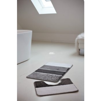 Fürdőszobai szőnyeg 2990(Szürke fehér) 2 részes 50x80