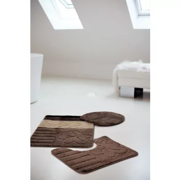 Fürdőszobai szőnyeg 3990(Barna) szőnyeg 3 részes 50x80