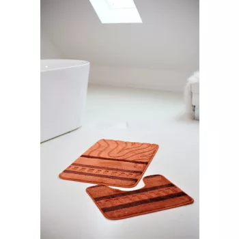   Fürdőszobai szőnyeg 2990 (csíkos narancssárga) 2 részes 50x80