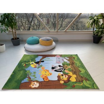 Gyerek szőnyeg színes dzsungel 133x180cm