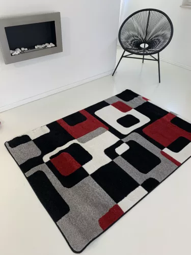 Modern Malizia Fekete-Piros (Red-Black) szőnyeg 0196  60x110