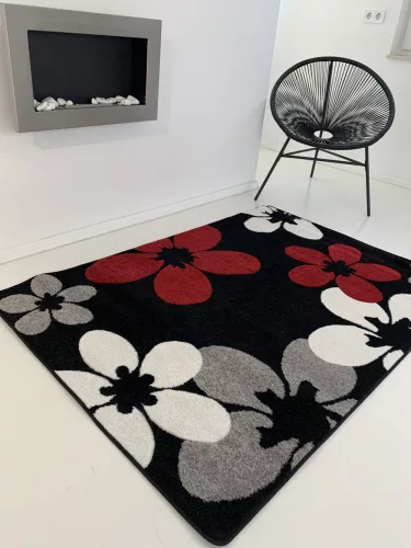 Modern Malizia Fekete-Piros (Red-Black) szőnyeg 0307  60x110
