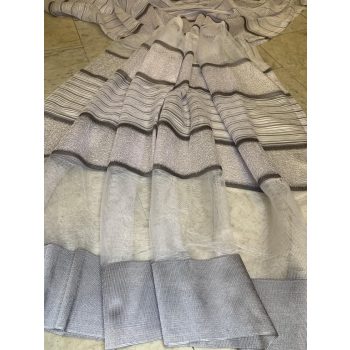 Kész függöny fehér alapon szürke csíkos 300x250cm