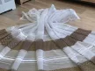 Kész függöny fehér alapon barna csíkos lyukacsos 300x180cm