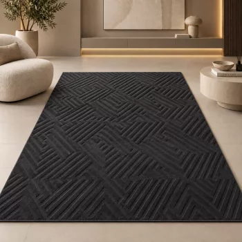 Veluxe  fekete modern szőnyeg 120x170 cm