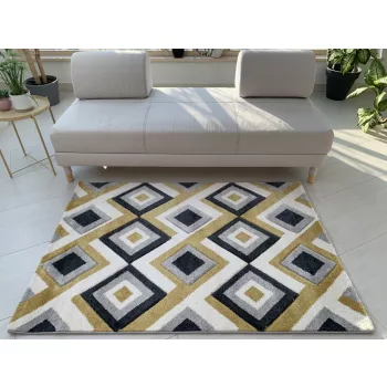    Multicolor 2404 yellow-gray-blue (sárga-szürke-kék) szőnyeg120x170cm