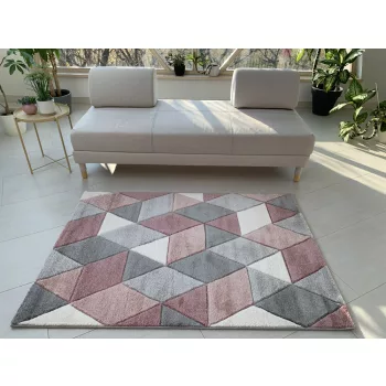   Multicolor rombusz mintás puder-gray 8797  (puder-szürke) szőnyeg 120x170cm