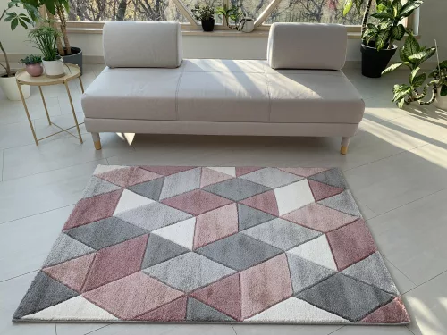 Multicolor rombusz mintás puder-gray 8797  (puder-szürke) szőnyeg 120x170cm