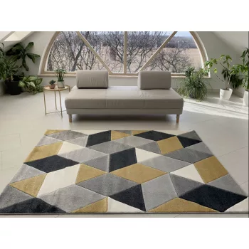   Multicolor rombusz mintás yellow-gray 8797 (sárga-szürke) szőnyeg  120x170cm