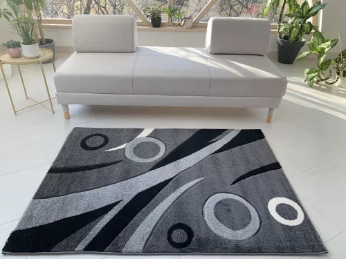 Capri Szürke Karikás minta 0201 (Grey) szőnyeg    60x220