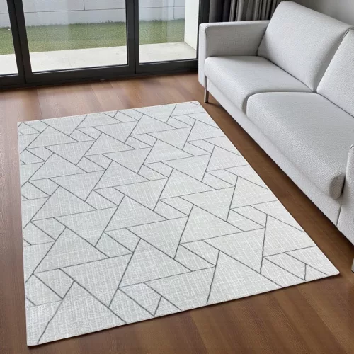 Izmir art modern szőnyeg 3735 krém-kék  60x110 cm